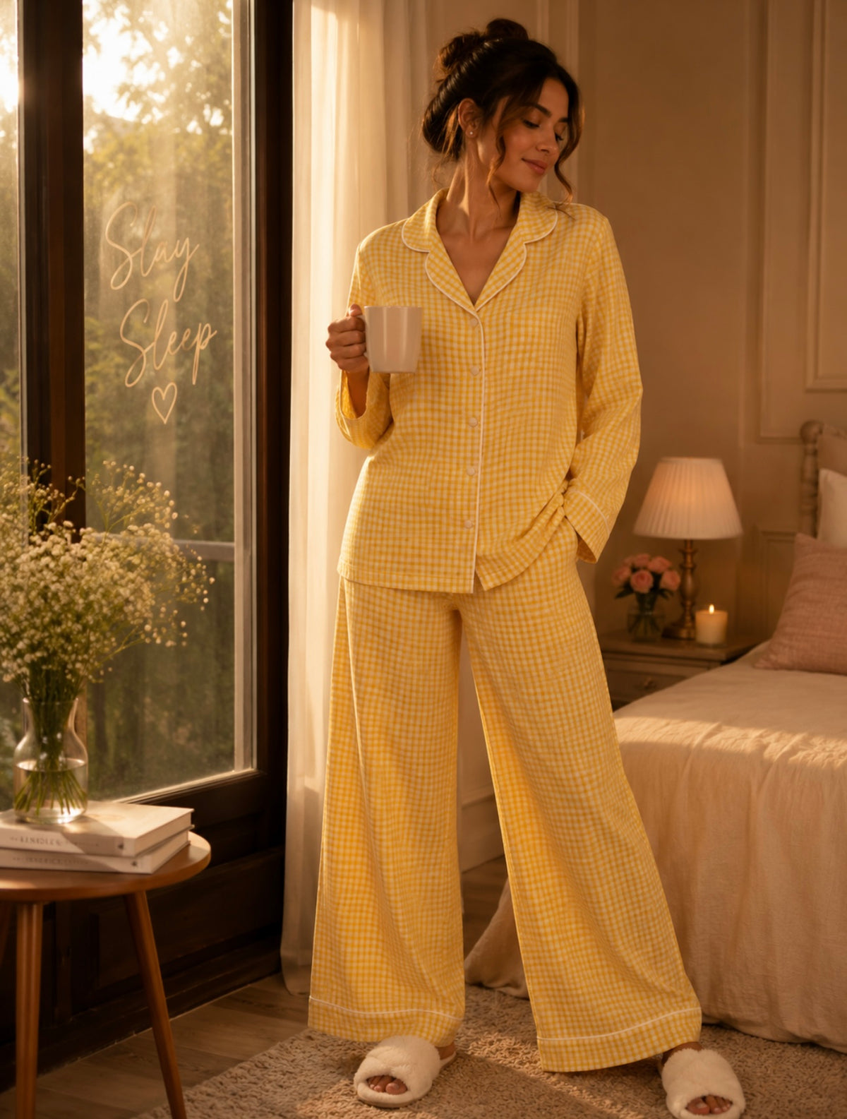 Gingham Cotton Nightsuit Set