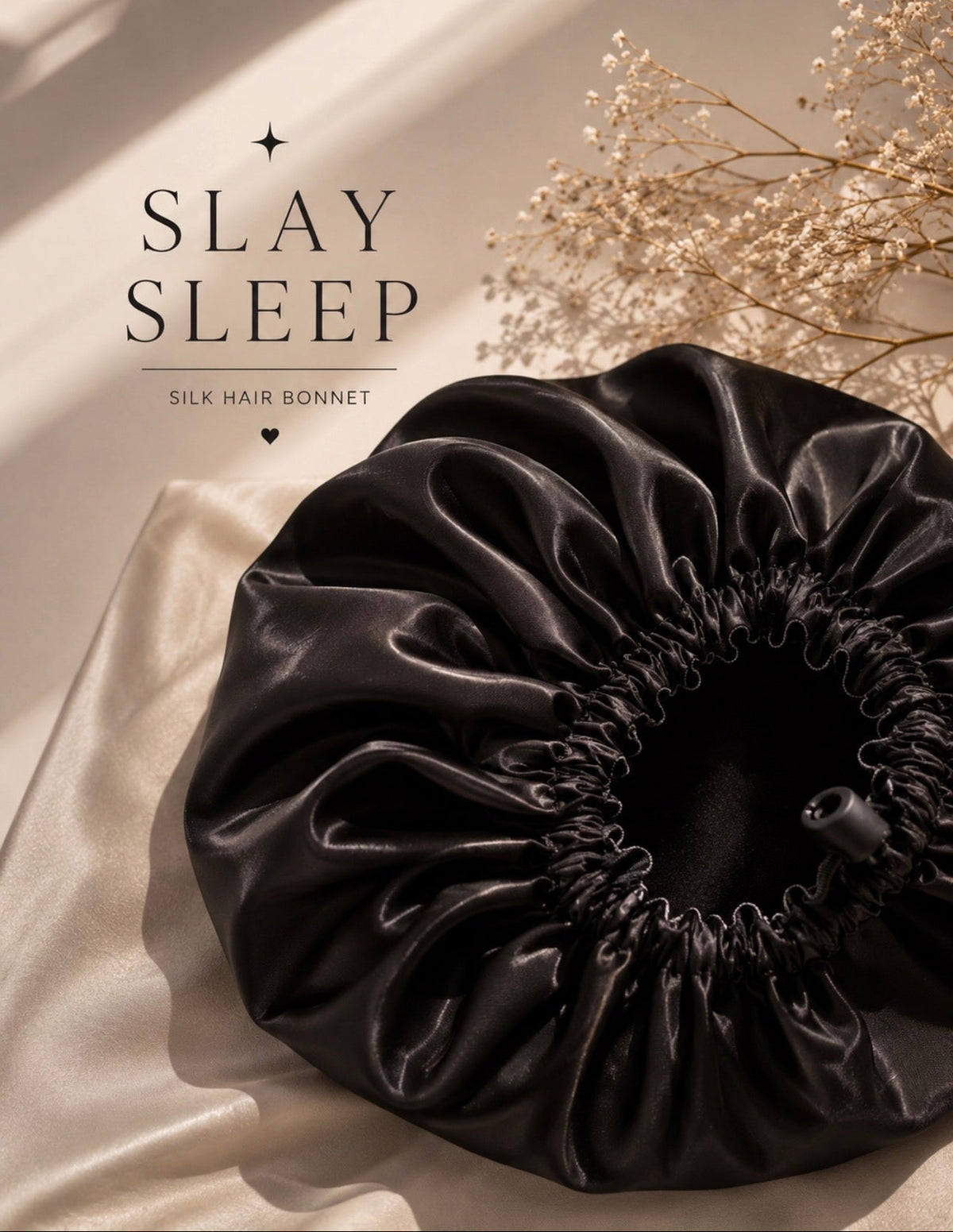 Silk hair bonnet