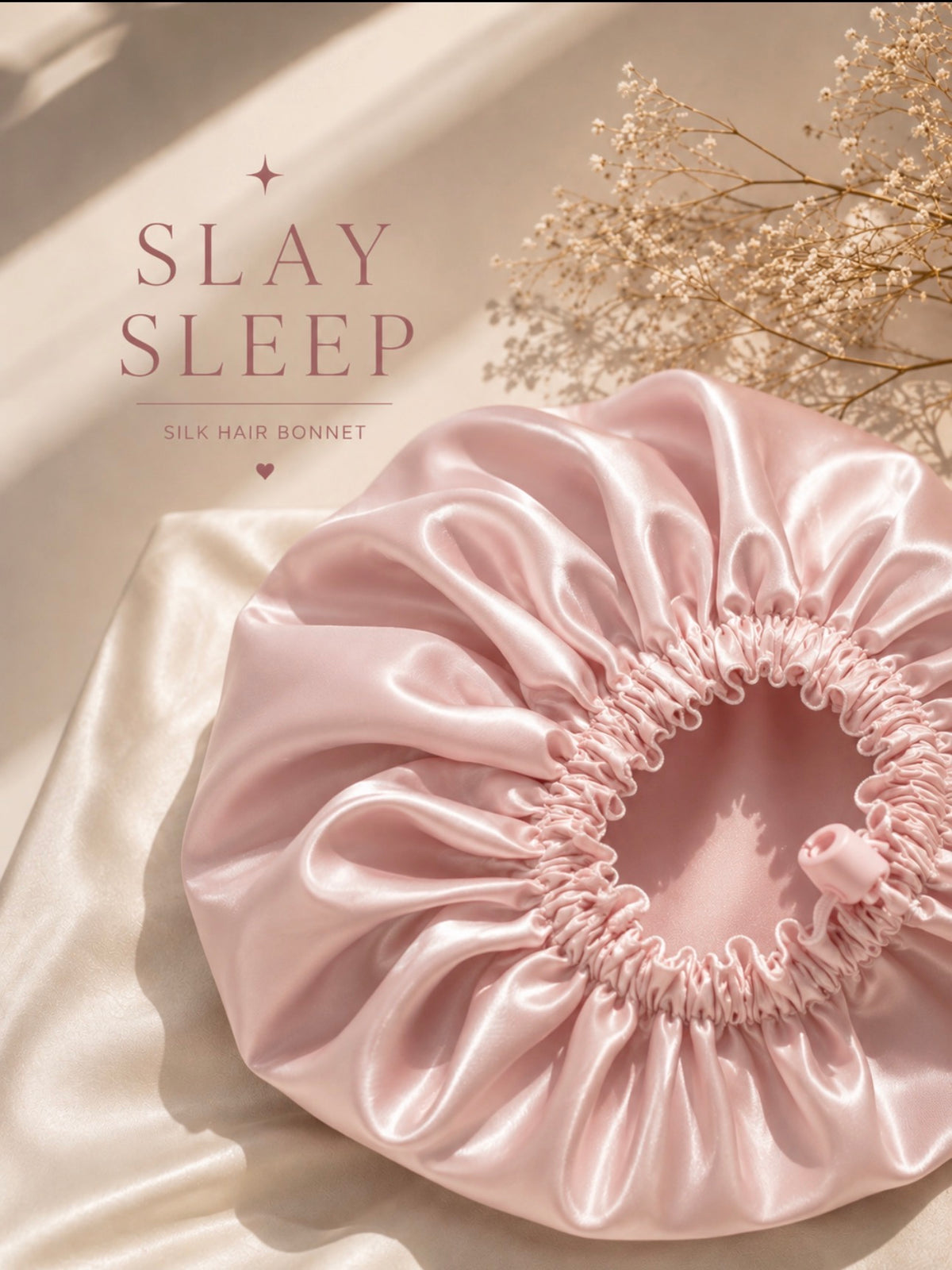 Silk hair bonnet